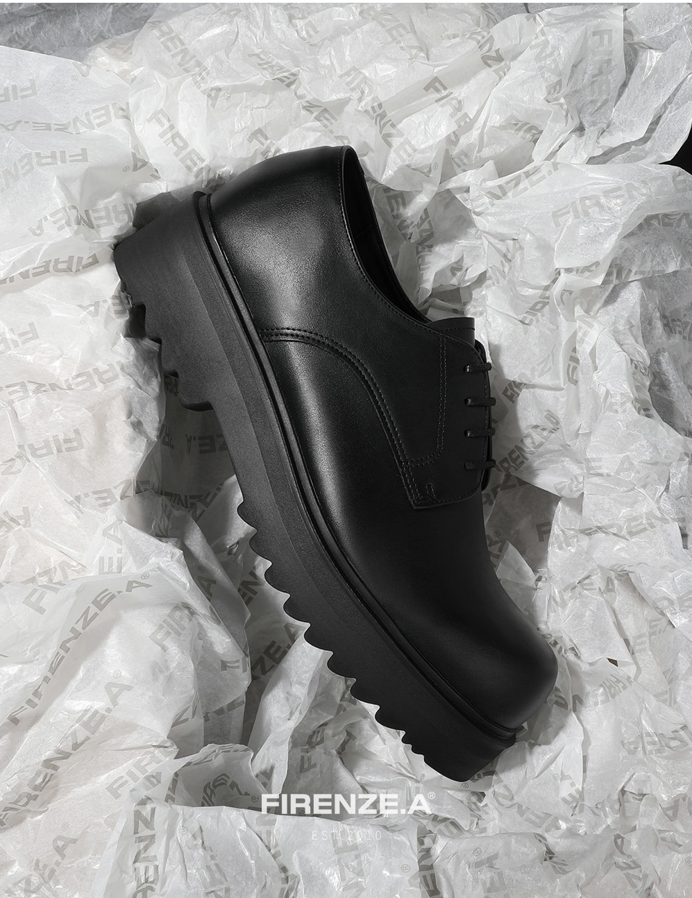 <義大利手工皮鞋🇮🇹>Firenze Atelier Second A 韓國 霧面 圓頭 德比鞋 皮鞋 黑