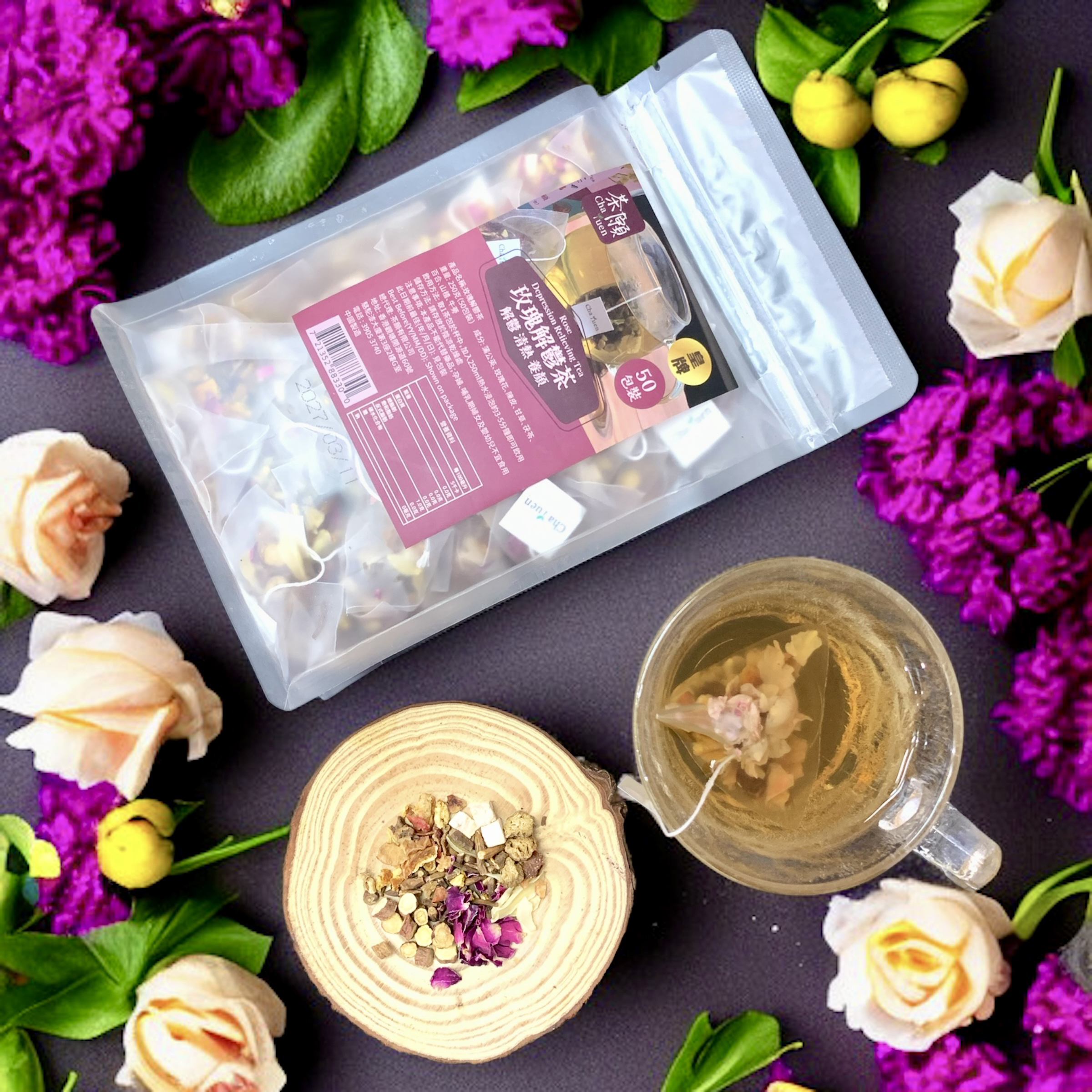 Cha Yuen - Rose Depression Relieving Tea (50 packs)