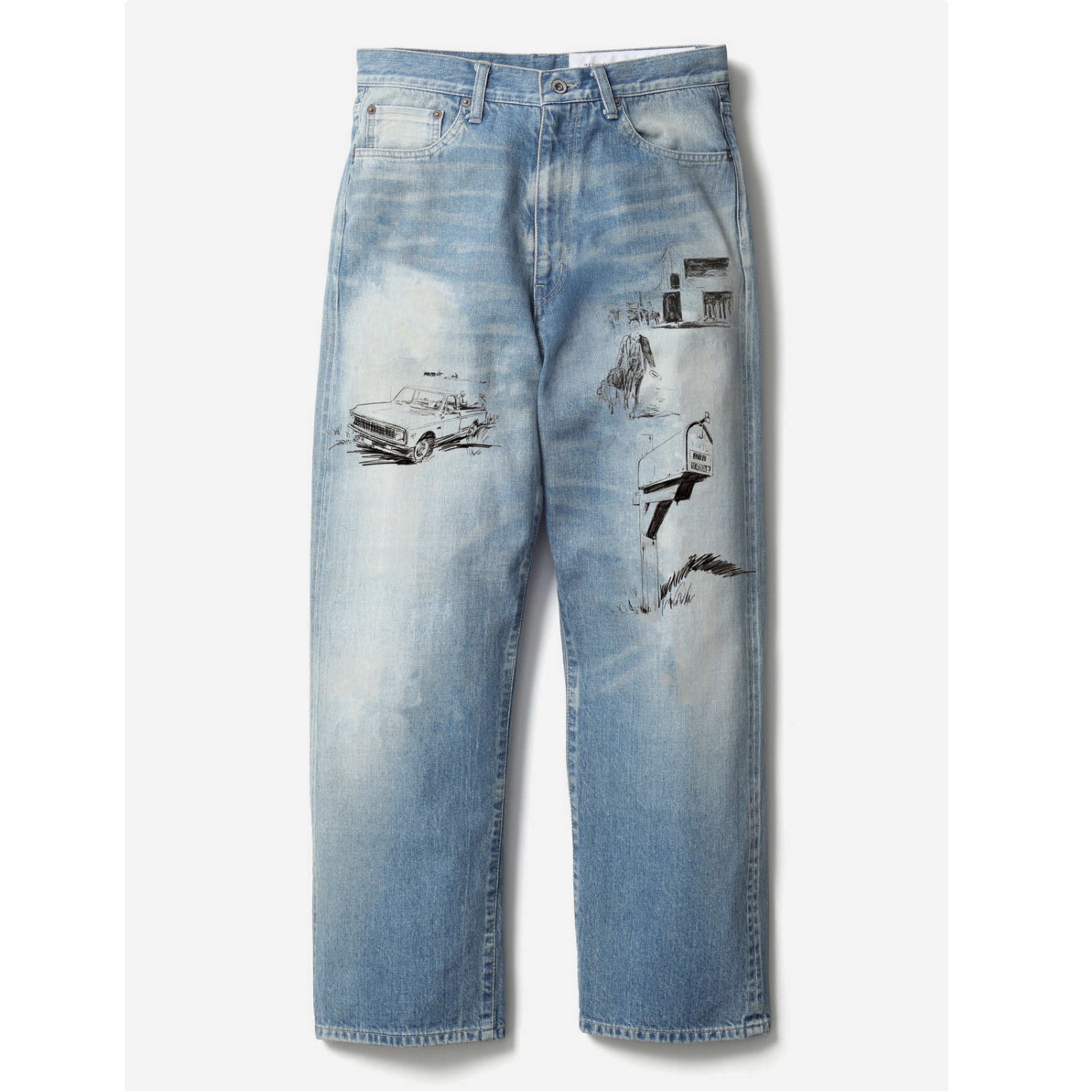 2025AW NEIGHBORHOOD NH X OOTD . WASHED DP BASIC DENIM PANTS 聯名 破壞 深寬 丹寧 牛仔褲 長褲 現貨 252SPODN-PTM01