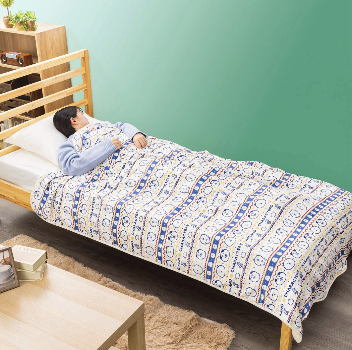 預訂｜白熊 暖笠笠 ! 大毛毯 (象牙色花紋)