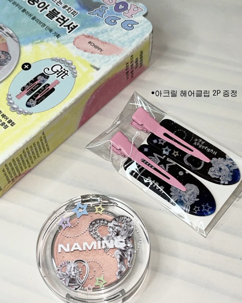 Naming x Hurjaboy Acc 聯名 絲絨 怦怦 腮紅 髮夾 組合