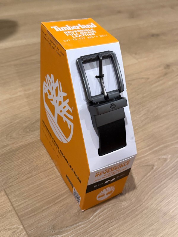 [USW] TIMBERLAND BLACK/BROWN REVERSIBLE FULL GRAIN LEATHER MEN'S BELT, 684835332996 (UZZ361)