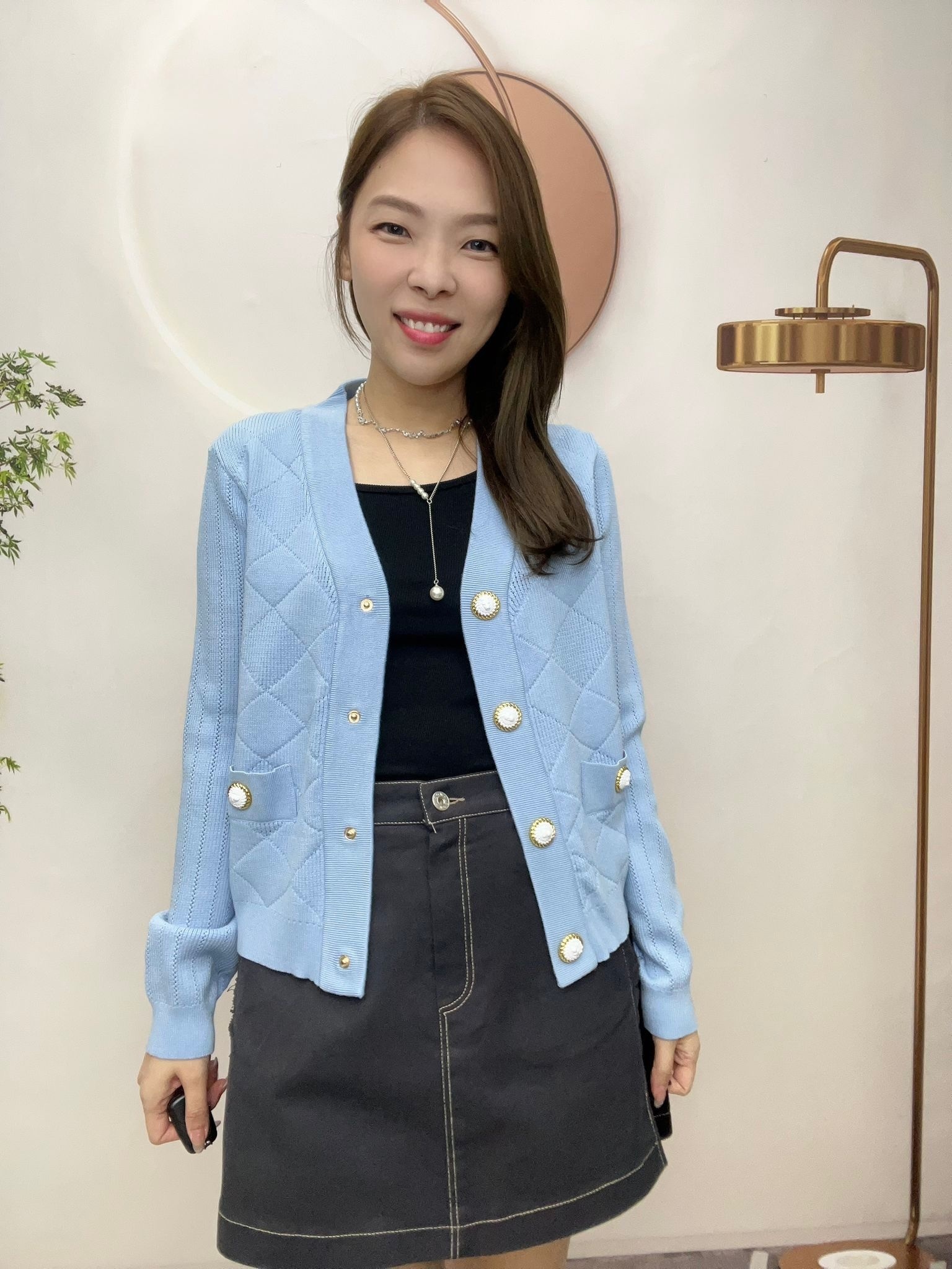 韓國高質菱格外套～114J