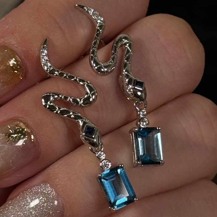 倫敦藍托帕耳環