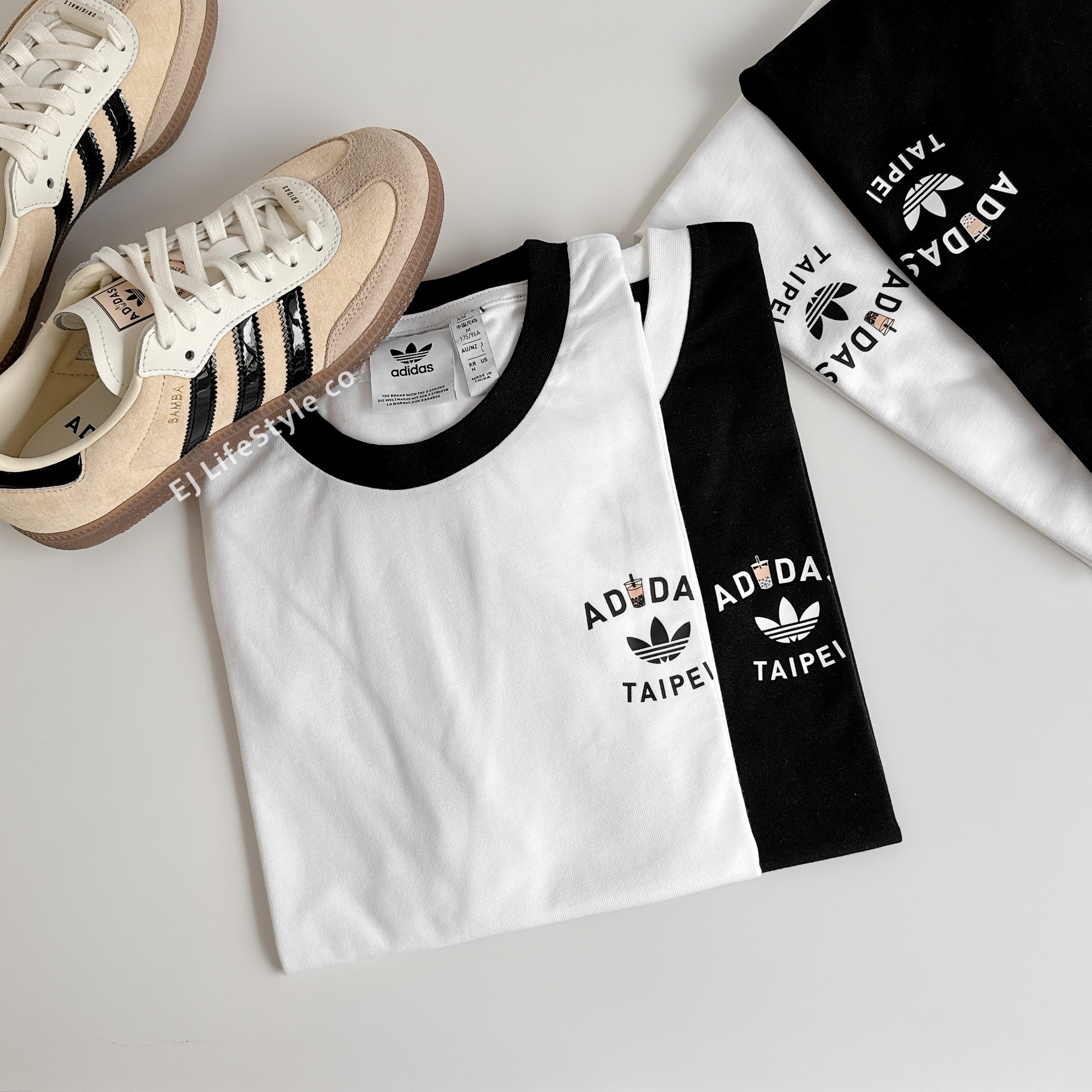 ADIDAS BUBBLE TEA TAIPEI 台灣限定 短T 短袖 三葉草 白 黑 天空藍 抹茶綠 復古藍 奶茶棕 / 調貨