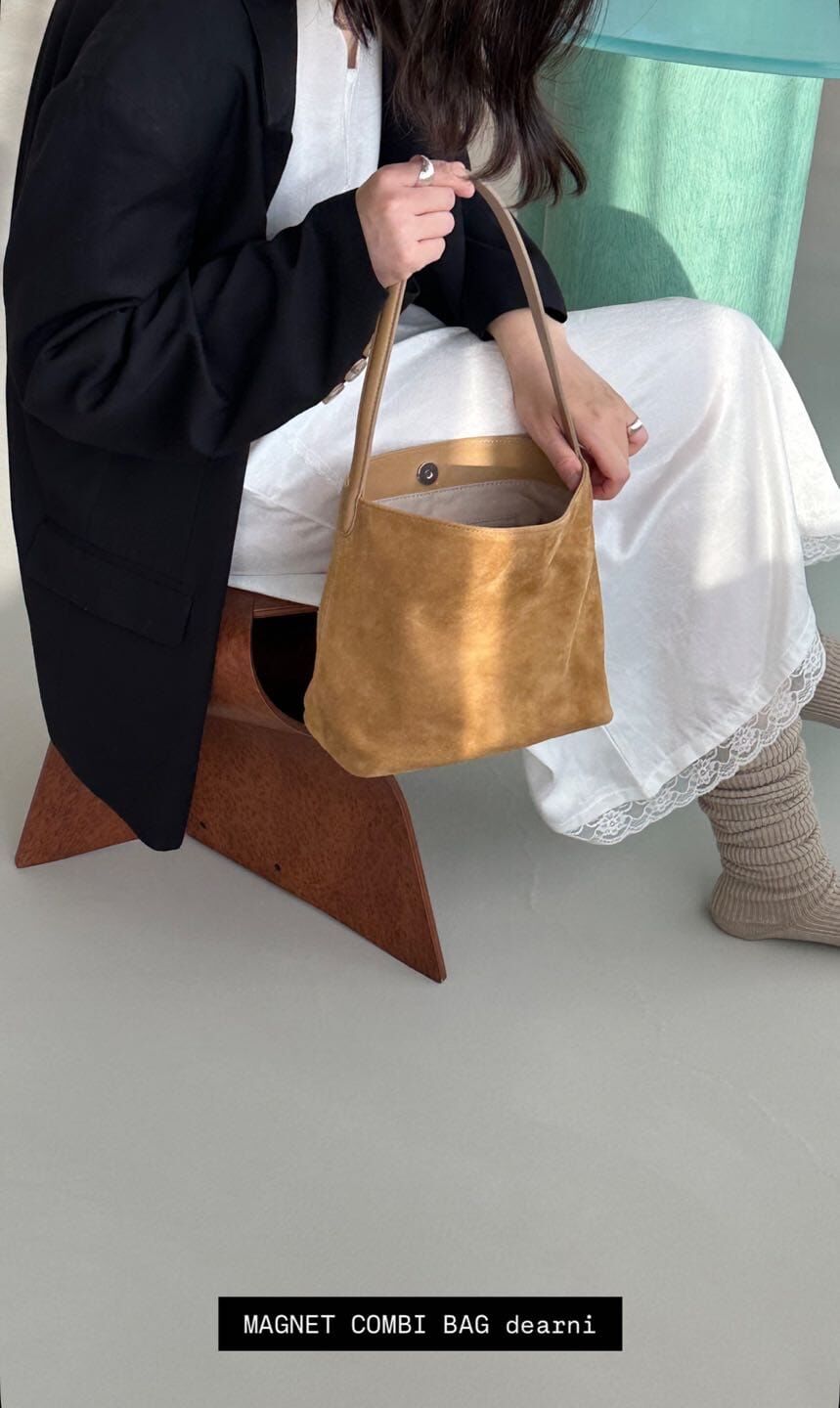 DN5009 麂皮牛皮單肩包