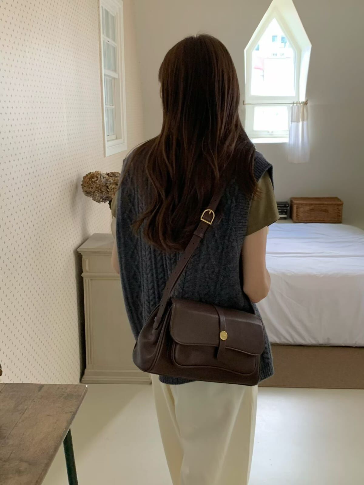 LN5009 火漆章反蓋單肩牛皮包