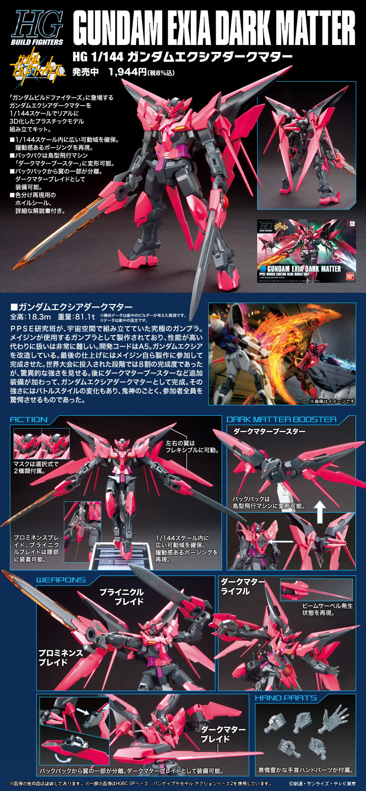 HGBF 1/144 暗黑物質高達艾斯亞 GUNDAM EXIA DARK MATTER
