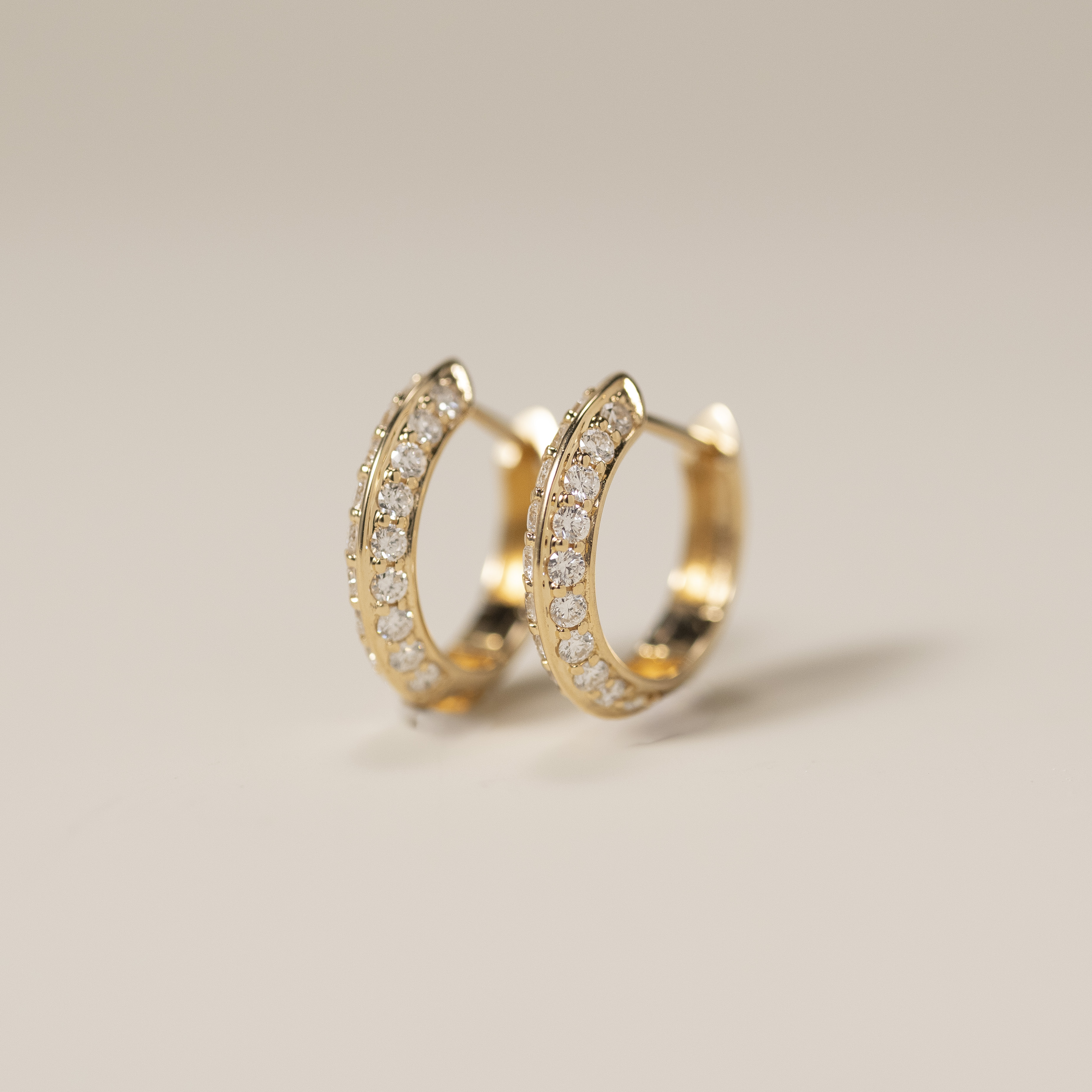 18K Diamond Hoop Earring