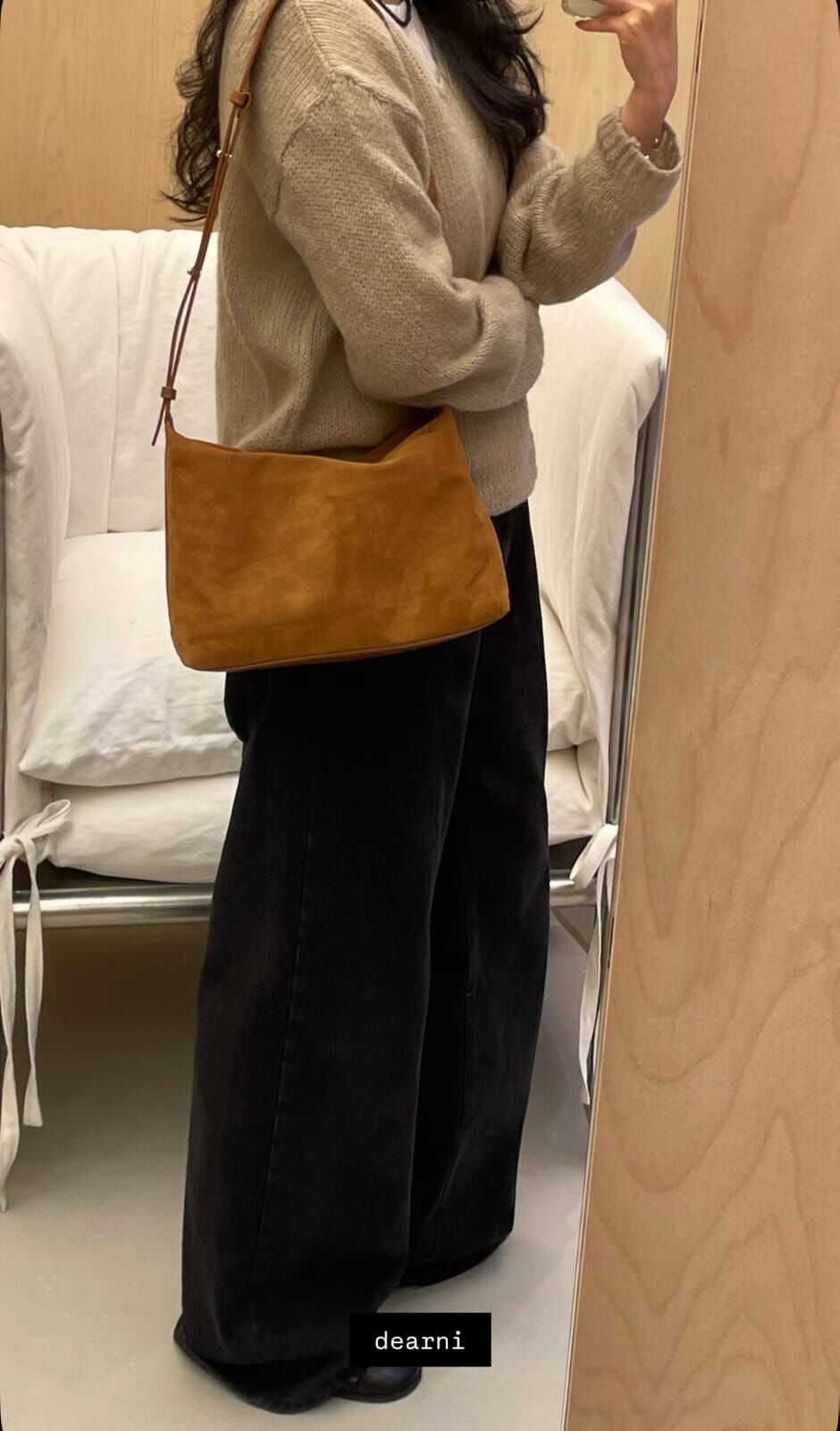 DN5016 麂皮拉錬單肩包