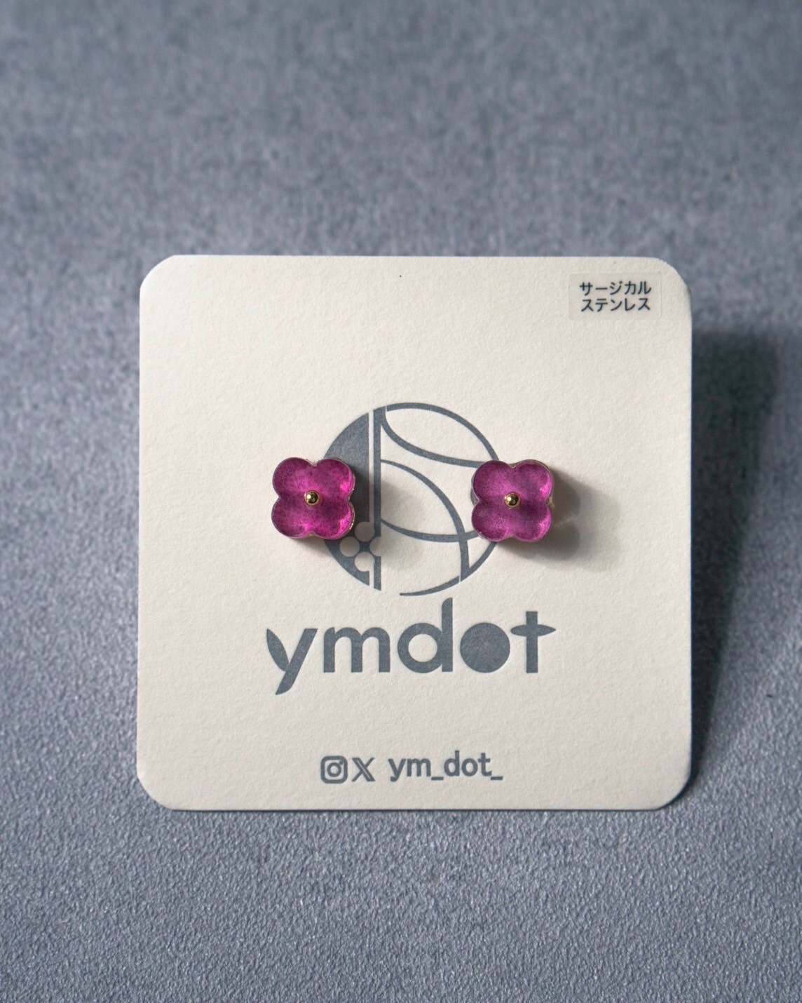 [ymdot] 小花 | 紫紅 | NO.14 耳夾
