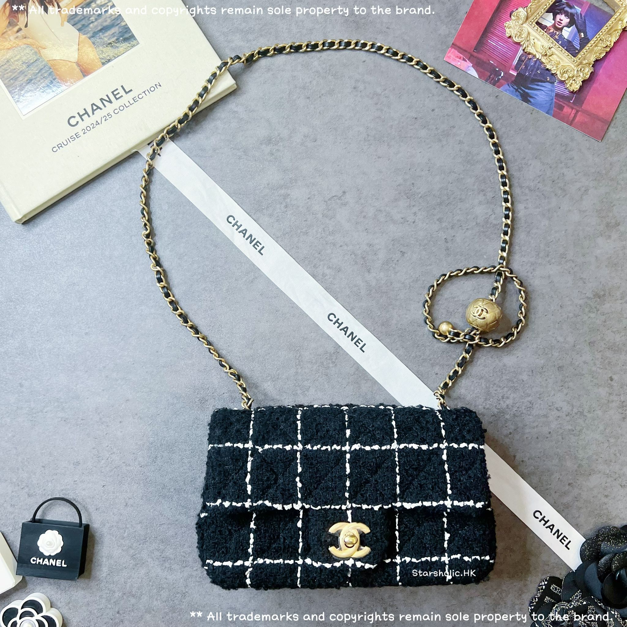 「SOLD」CHANEL 金球 Classic Flap 20cm *Tweed*