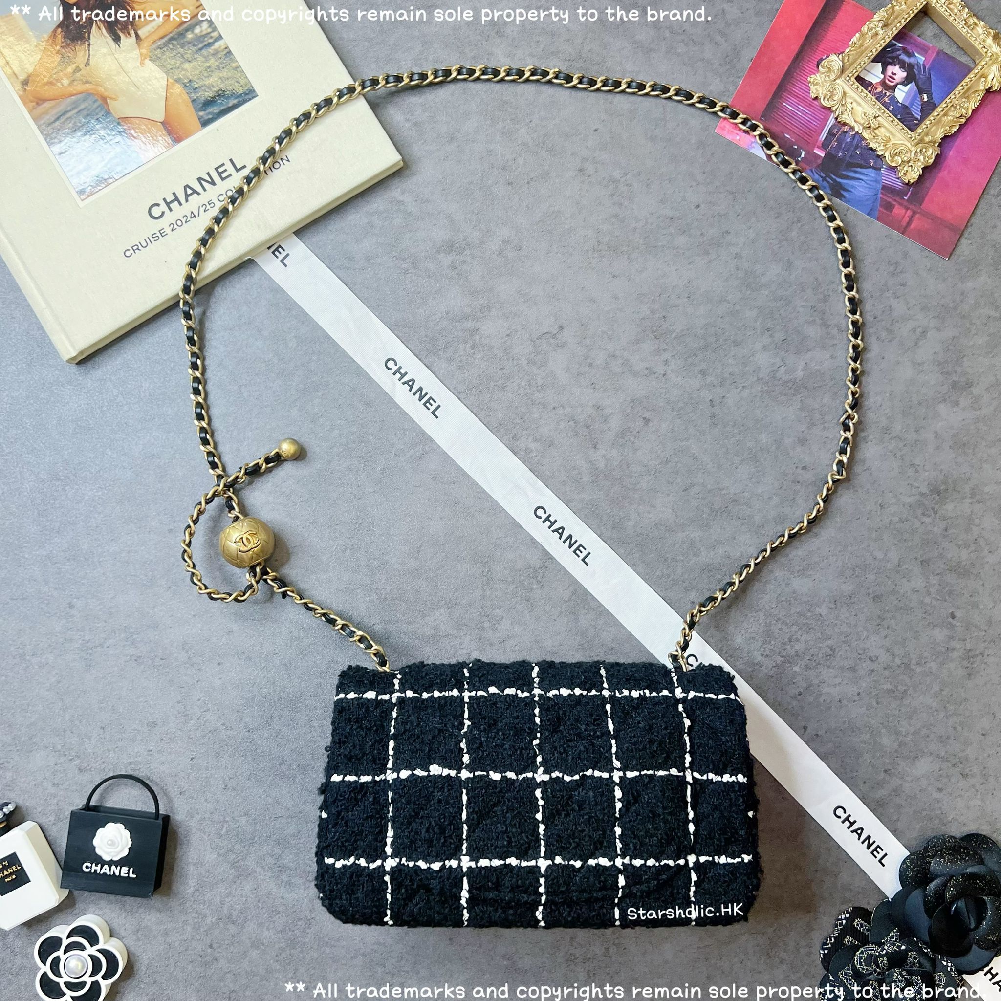 「SOLD」CHANEL 金球 Classic Flap 20cm *Tweed*