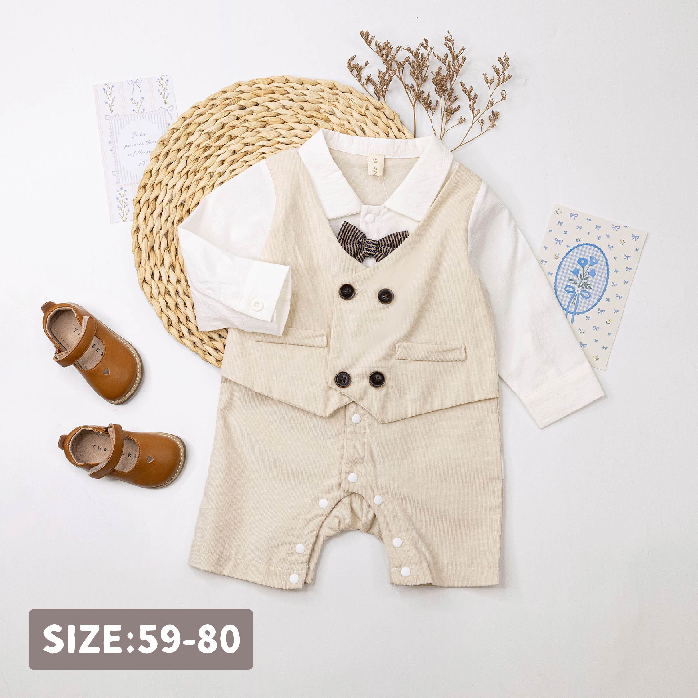 【JG3335】帥氣小紳士假兩件連身衣