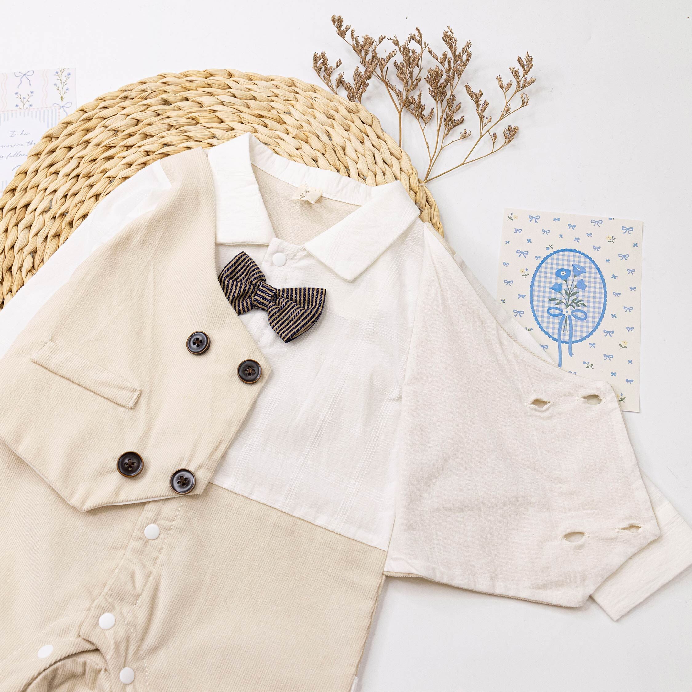 【JG3335】帥氣小紳士假兩件連身衣