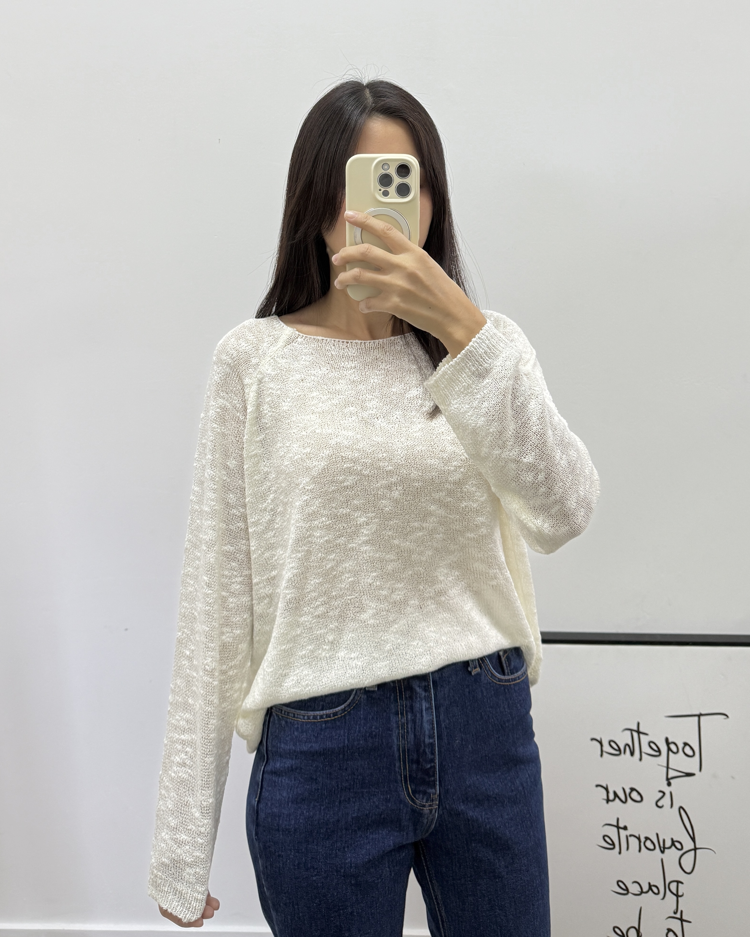 【現貨】粒粒線織鬆身長袖