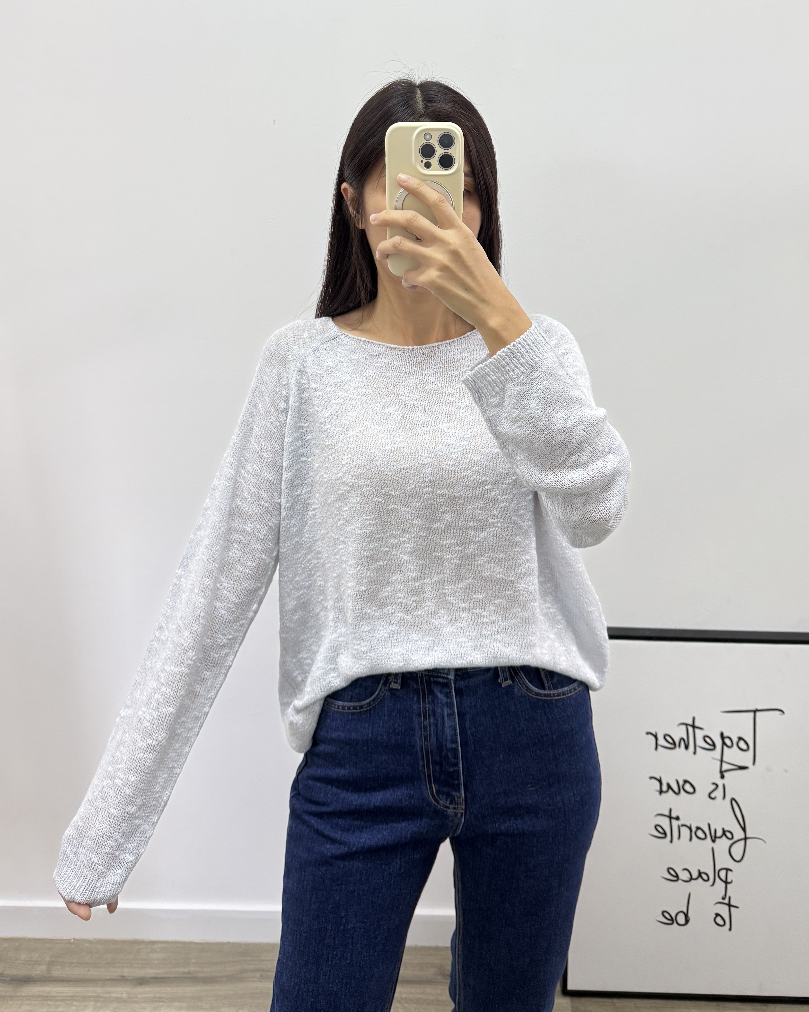 【現貨】粒粒線織鬆身長袖