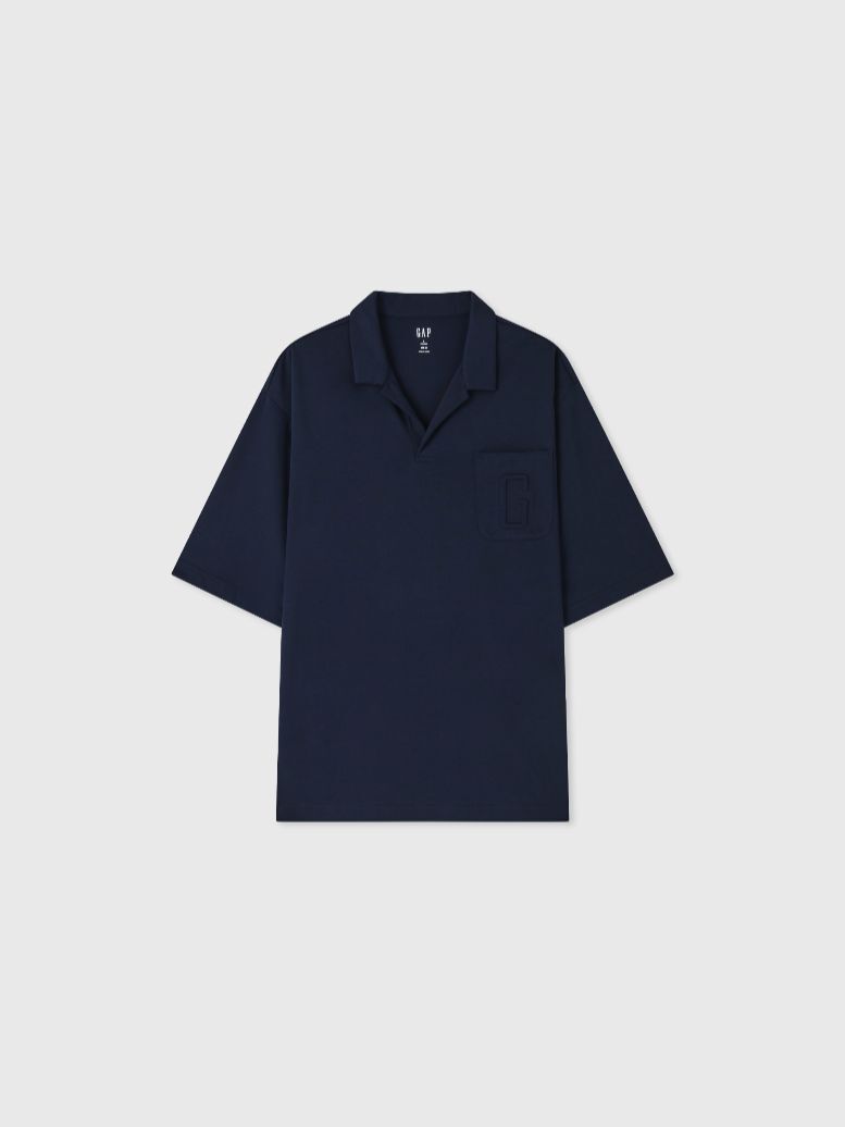 男裝|Logo短袖POLO衫-海軍藍