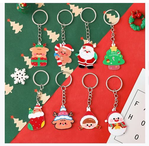 圣诞预购 新款圣诞麋鹿亚克力钥匙扣 随机