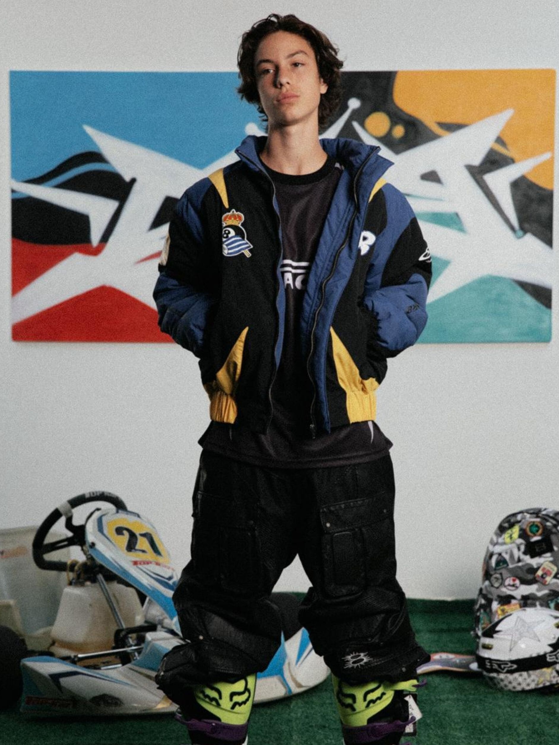 BLACK8MOB 美式復古 賽車風印花 寬鬆外套