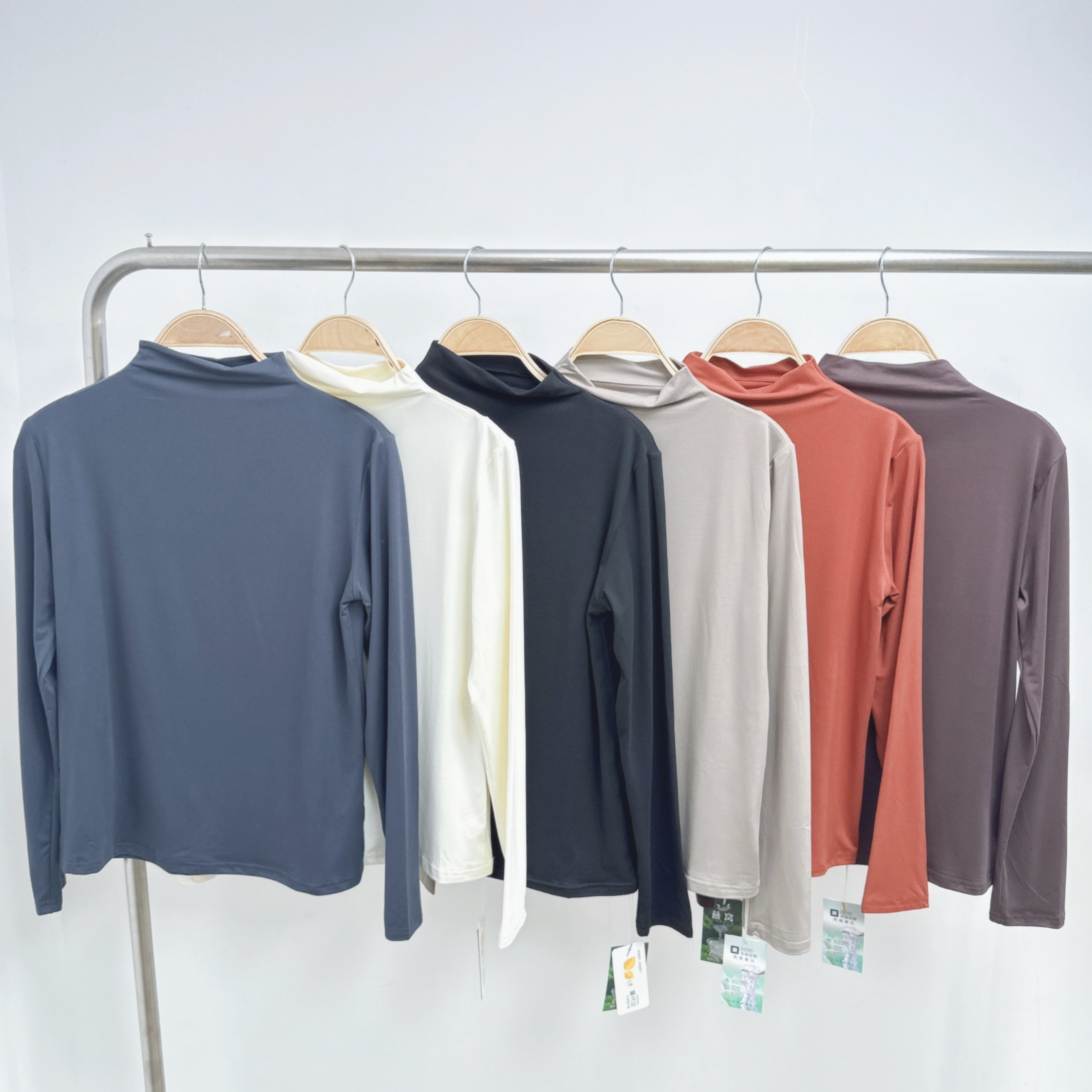 第N團～#2302-1 小企領燕窩絨長袖打底衫 (C3-C8)