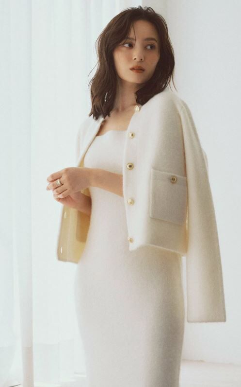 [預購] ánuans 羊絨混紡無領針織外套