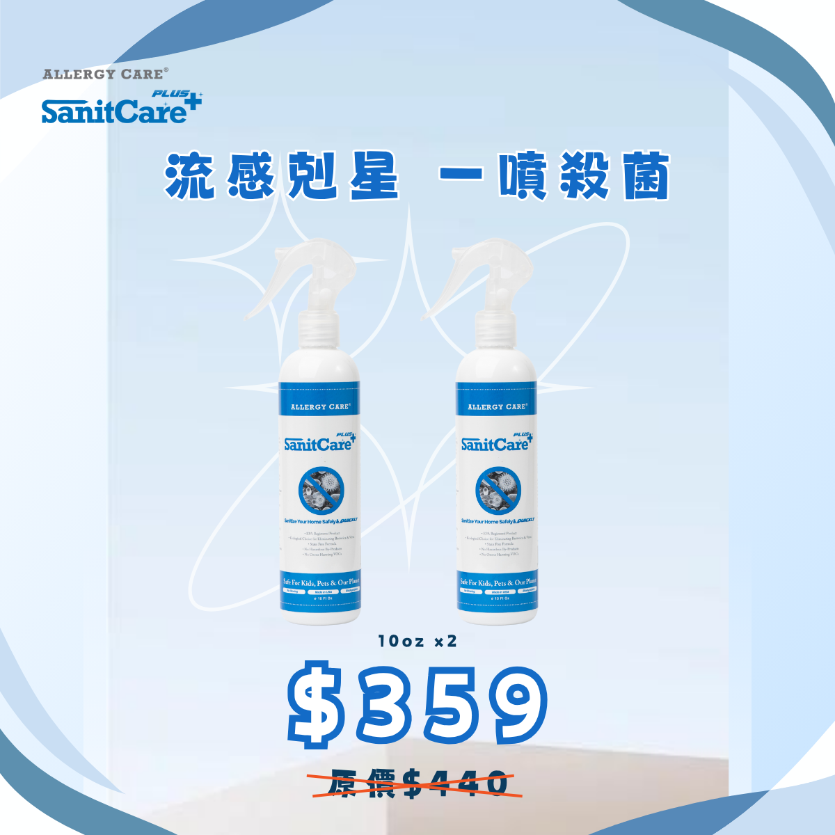 SanitCare PLUS 天然殺菌消毒噴劑(抗疫防敏加強版)