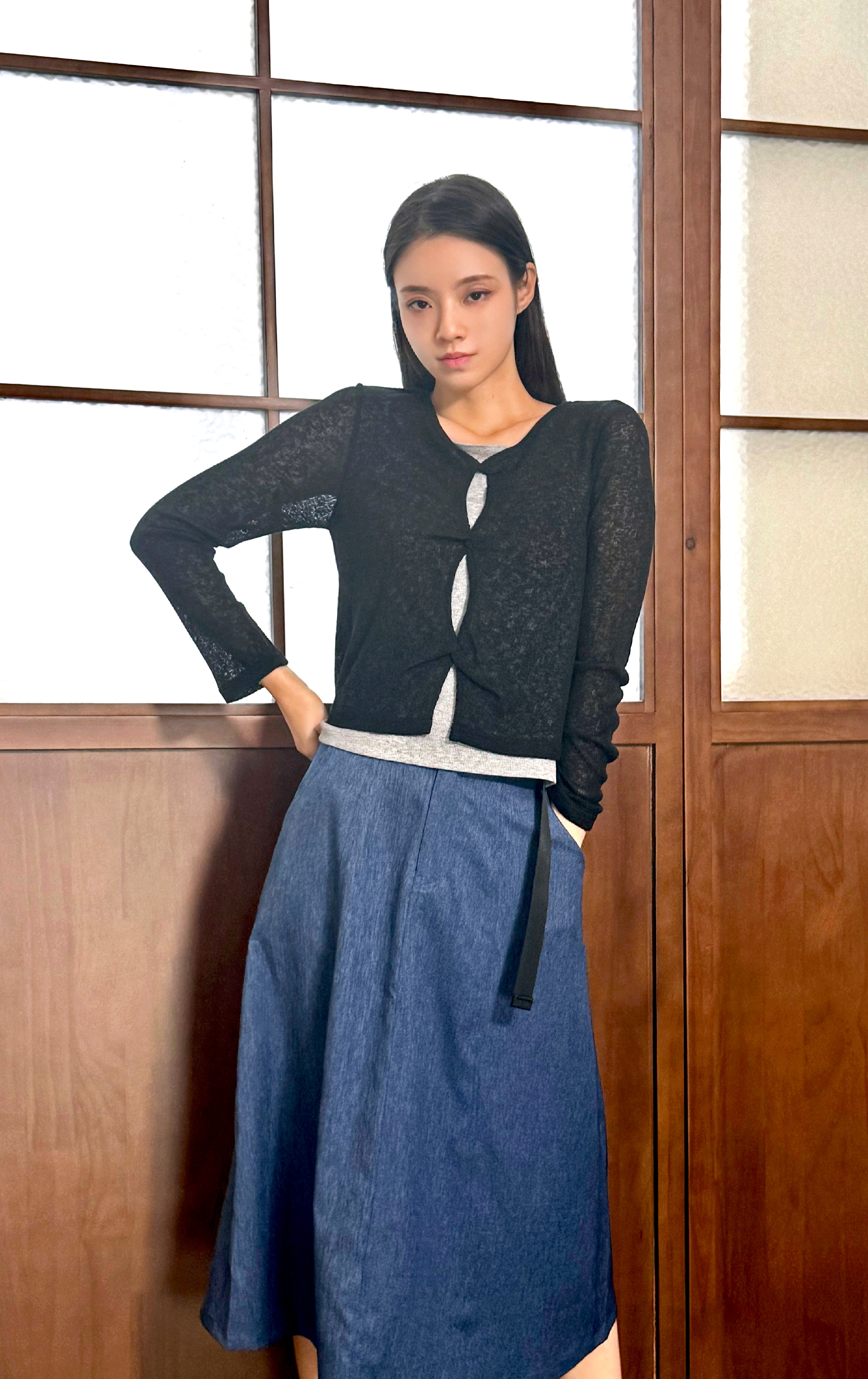 釦帶半身裙 SK0233