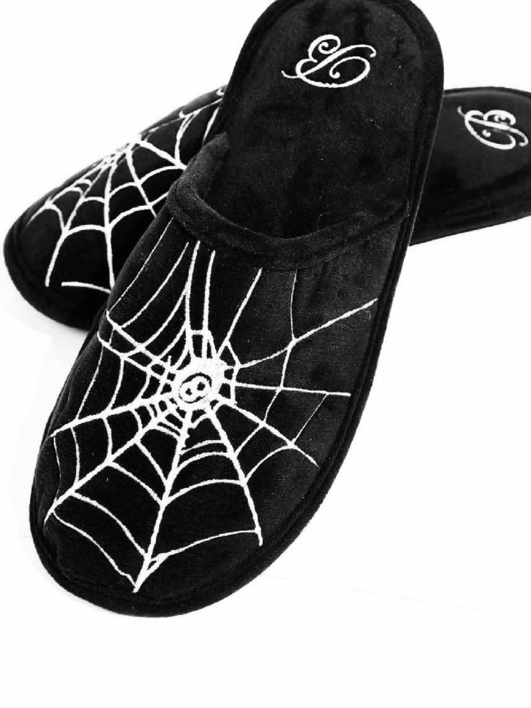 BLACK8MOB 蜘蛛網印花 居家休閒棉拖鞋
