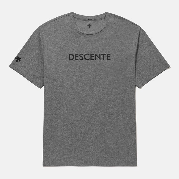 DESCENTE 迪桑特 文字款 短袖 麻灰色