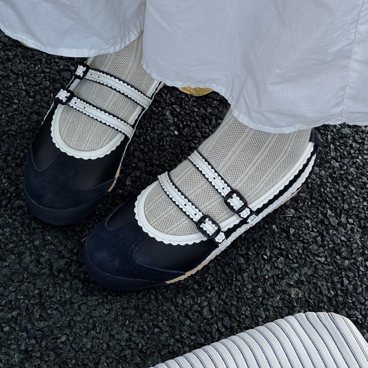 ONITSUKA TIGER MEXICO 66 TGRS 黑奶油瑪莉珍娃娃鞋鬼塚虎1182A678-0