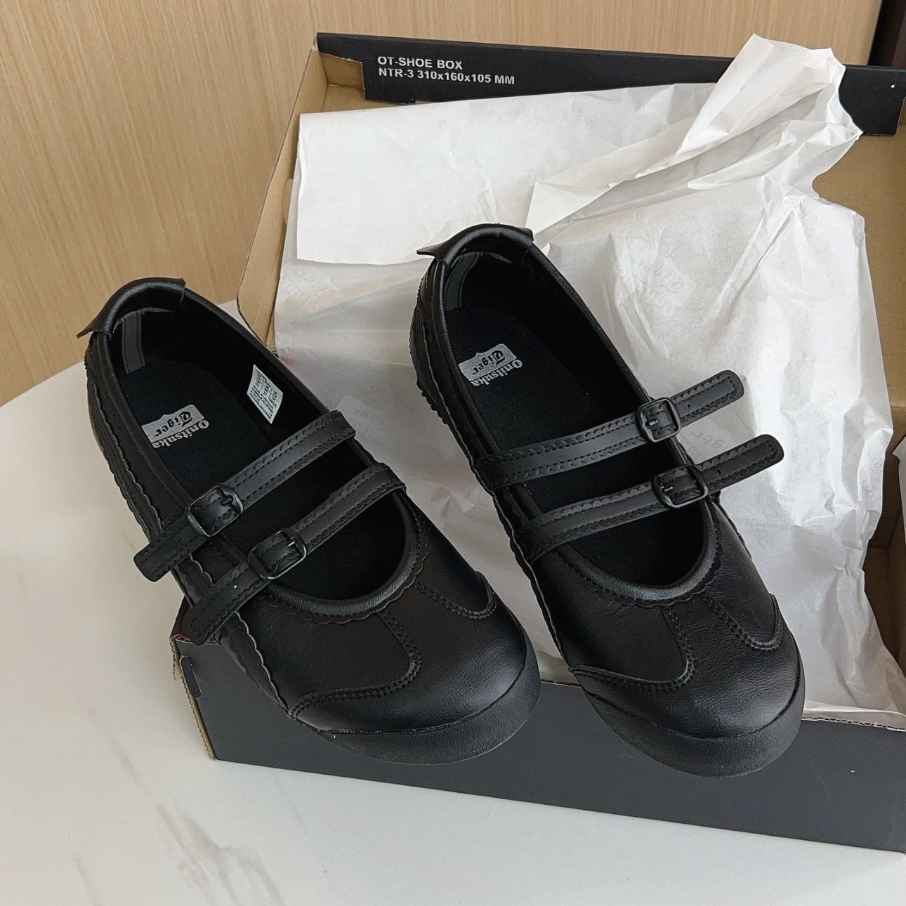 ONITSUKA TIGER MEXICO 66 TGRS 全黑 蕾絲邊 瑪莉珍 娃娃鞋 鬼塚虎 女鞋 1182A660-001