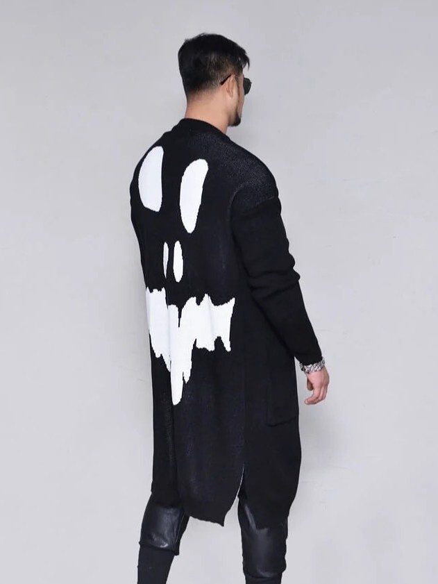 Skull 長款針織開襟衫