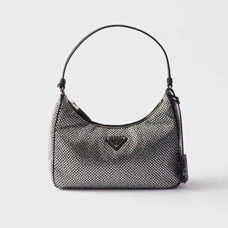 1PD0911-055 PRADA Re-Edition 2005 Mini Crystal-Studded Satin Bag Crystal #1BC204OOD2HNJ (B-EU-E)