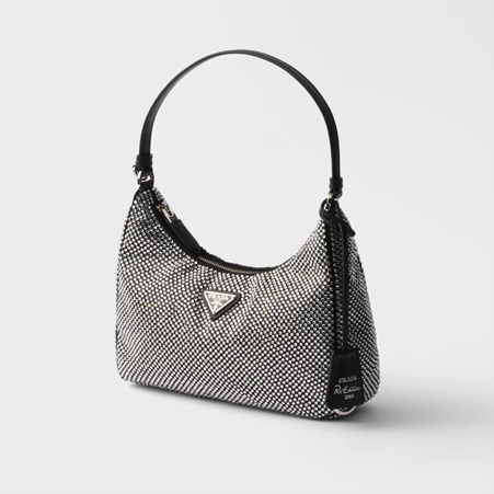 1PD0911-055 PRADA Re-Edition 2005 Mini Crystal-Studded Satin Bag Crystal #1BC204OOD2HNJ (B-EU-E)