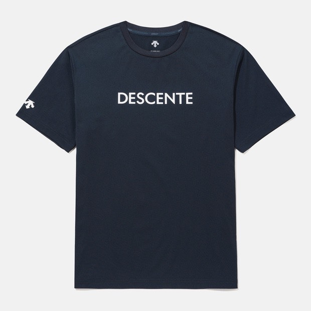 DESCENTE 迪桑特 文字款 短袖 深藍色