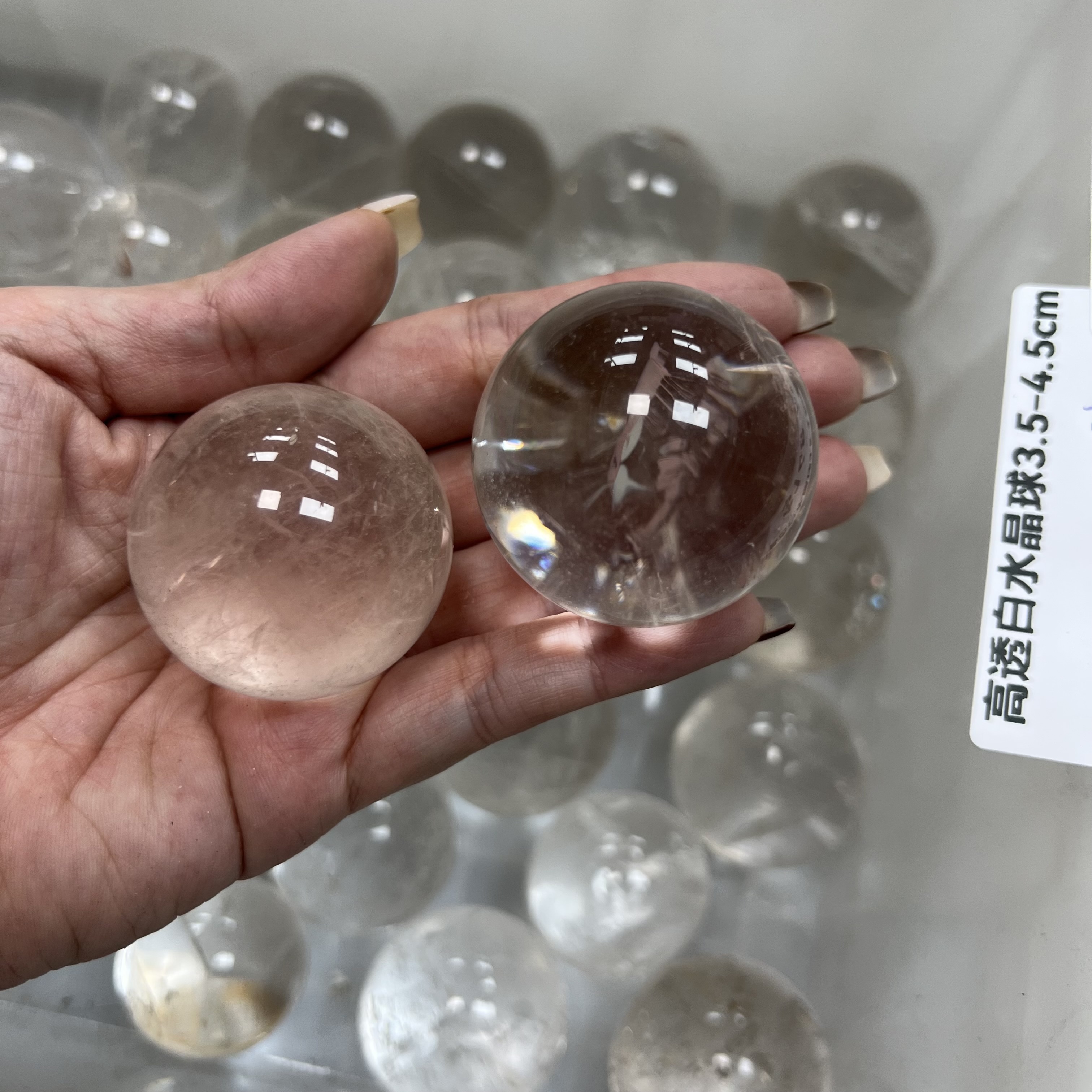 高透白水晶球 3.5-4.5cm