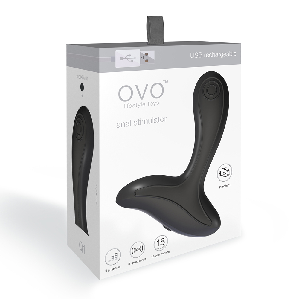 OVO Q1 可充電後庭震動器 黑色