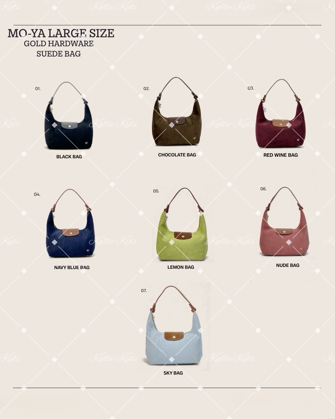 泰國小眾品牌 - MO-YA （ 絨面）皮帶大餃子包*不連掛飾 ( 大號 ）扣位金色己更改為銀色