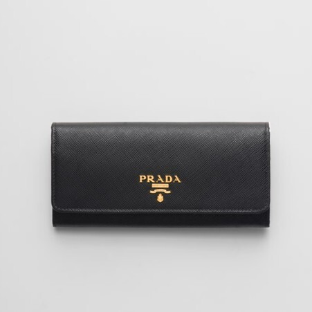 1PD0911-057 PRADA Large Saffiano Leather Wallet Black #1MH132_QWA_F0002 (W-EU-E)