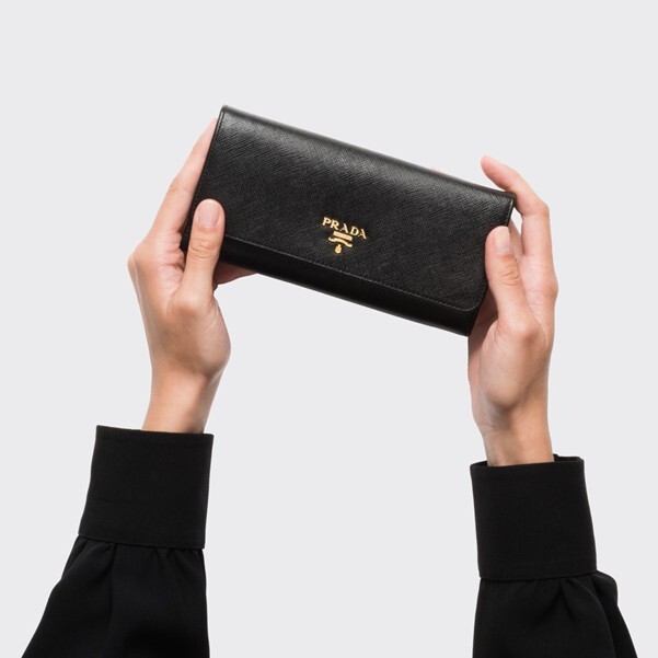 1PD0911-057 PRADA Large Saffiano Leather Wallet Black #1MH132_QWA_F0002 (W-EU-E)