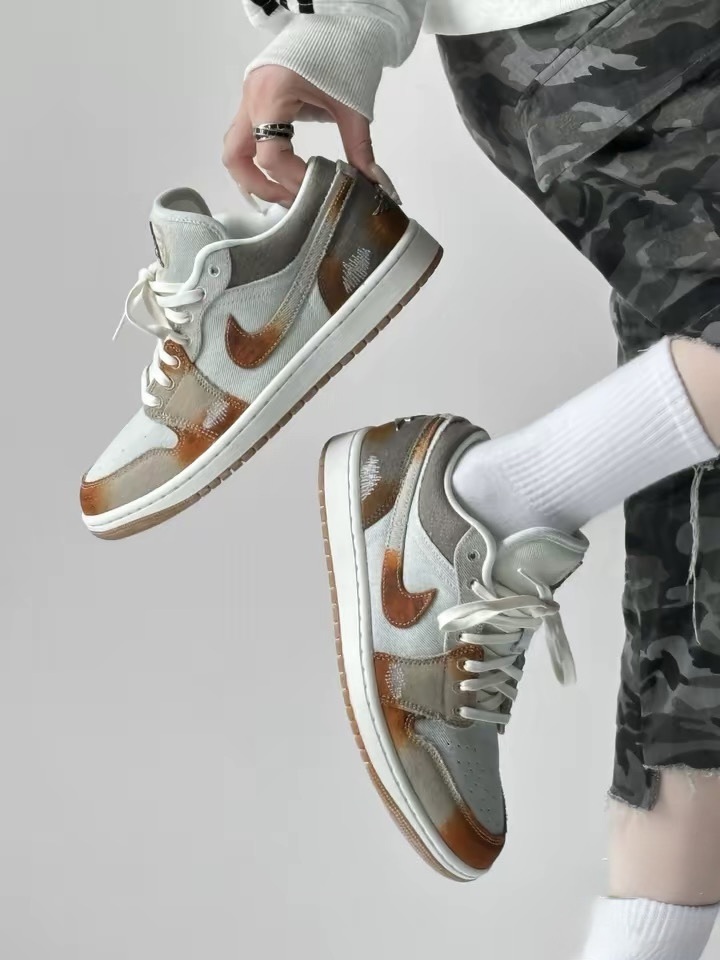 KTQ STORE ‧  Air Jordan 1 Low 丹寧 變色 灰棕復古 牛仔 漸層 噴漆 IM6664-991