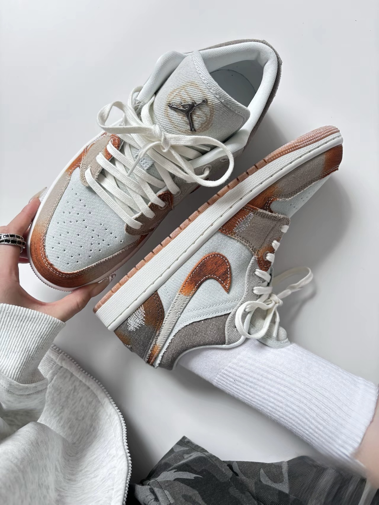 KTQ STORE ‧  Air Jordan 1 Low 丹寧 變色 灰棕復古 牛仔 漸層 噴漆 IM6664-991