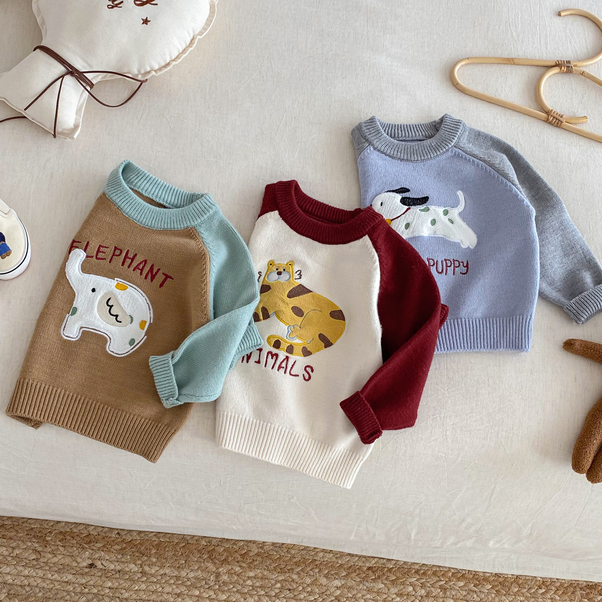 藍灰PUPPY狗 長袖針織上衣