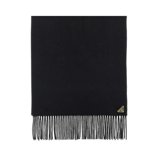 1PD0911-060 PRADA Silk And Cashmere Scarf Black #1FS0652COP_F0632 (F-EU-E)