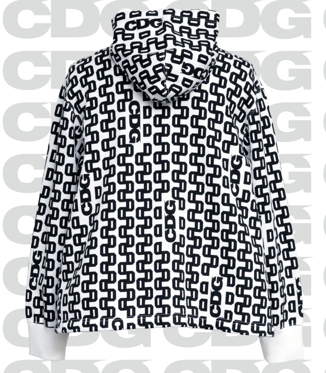 【CDG】棉質 ALLOVER PATTERN ZIP HOODED SWEATSHIRT