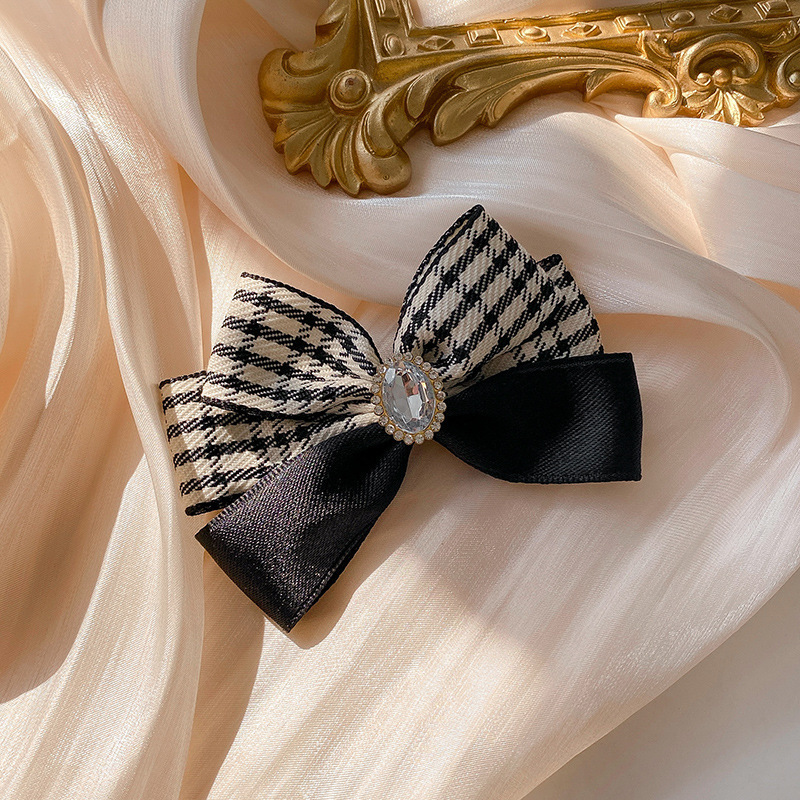 [3 FOR RM10] Houndstooth Pearl Bow Hair Clip