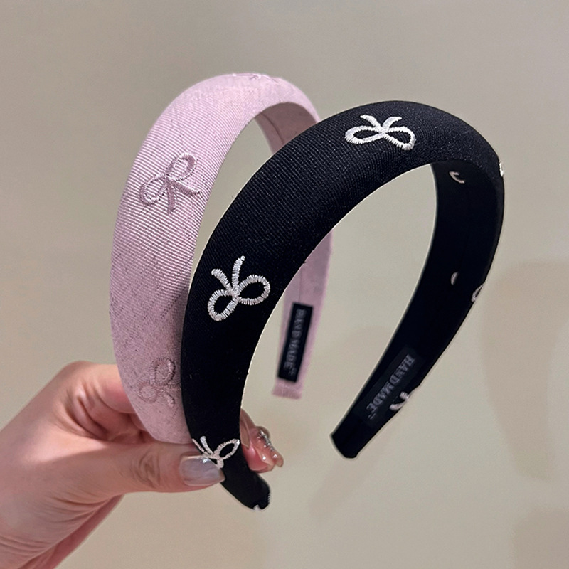 Vintage Minimalist Embroidered Bow Headband
