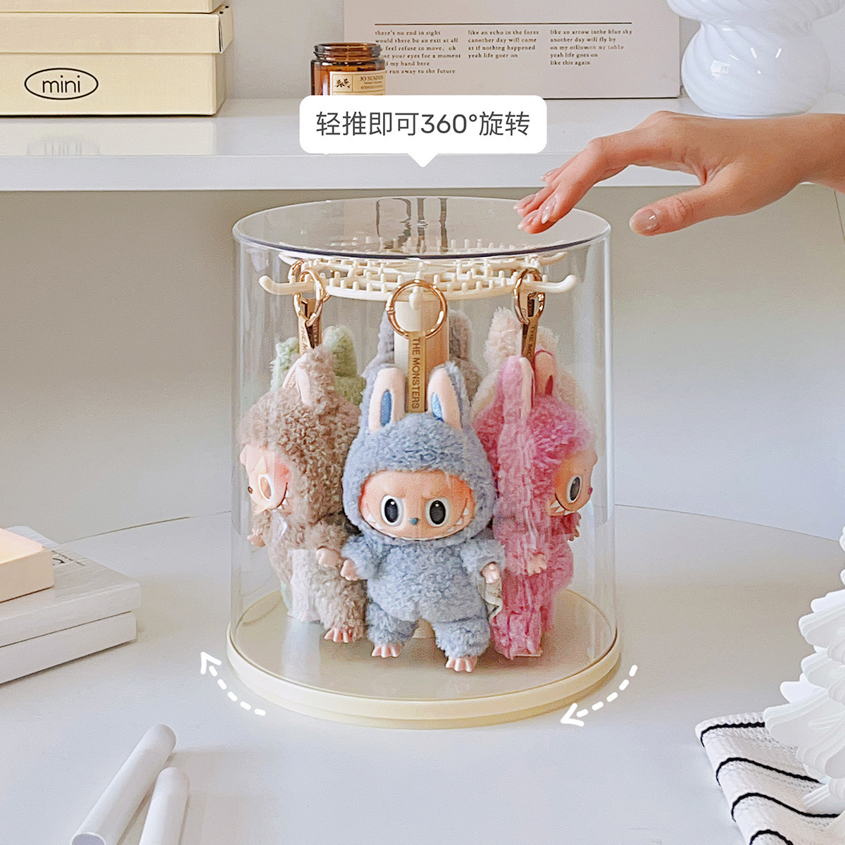 PVC Pendant Figure Rotating Transparent Storage Box