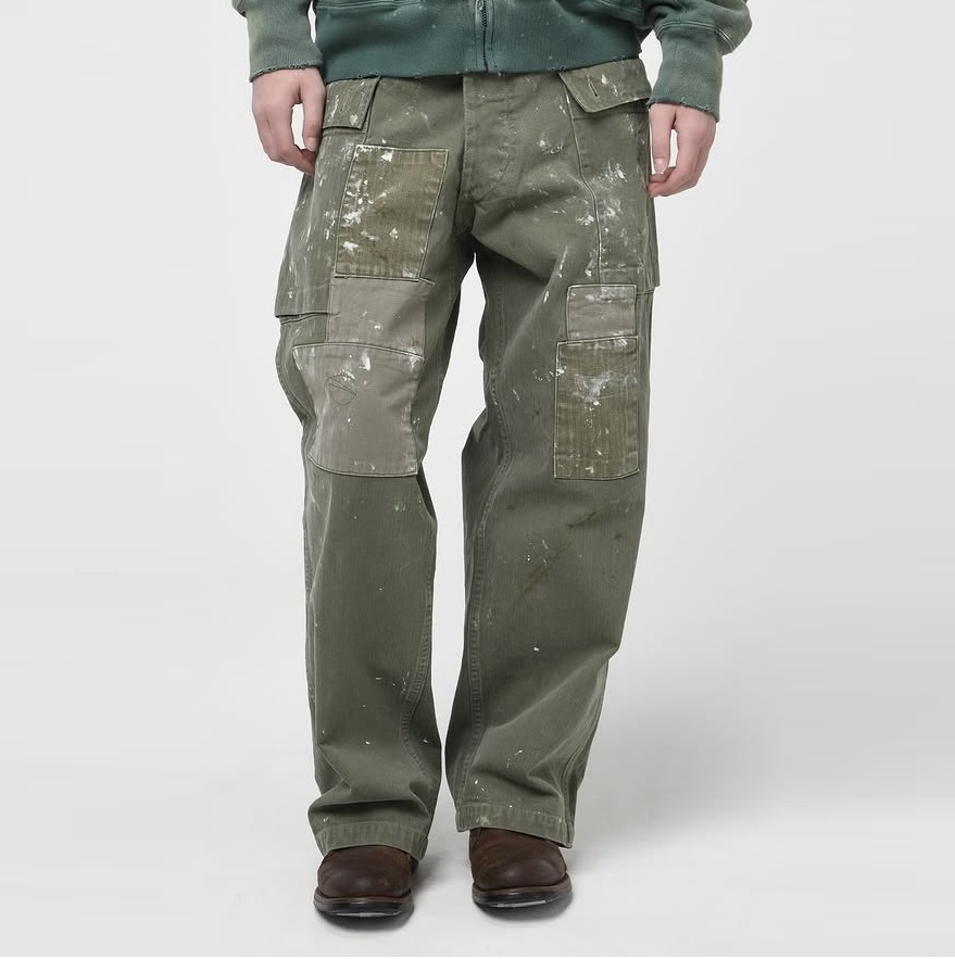10/11 RELEASE: BOWWOW 2025 A/W PAINT STAINED USMC P-44 HBT TROUSERS - PRE ORDER ITEM (預訂中)